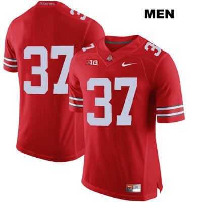 Men's NCAA Ohio State Buckeyes Derrick Malone #37 College Stitched No Name Authentic Nike Red Football Jersey UR20N60ZX